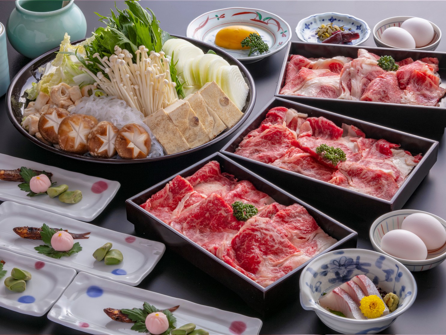 夏のオススメ！絶対満足のお肉250ｇすき焼きプラン