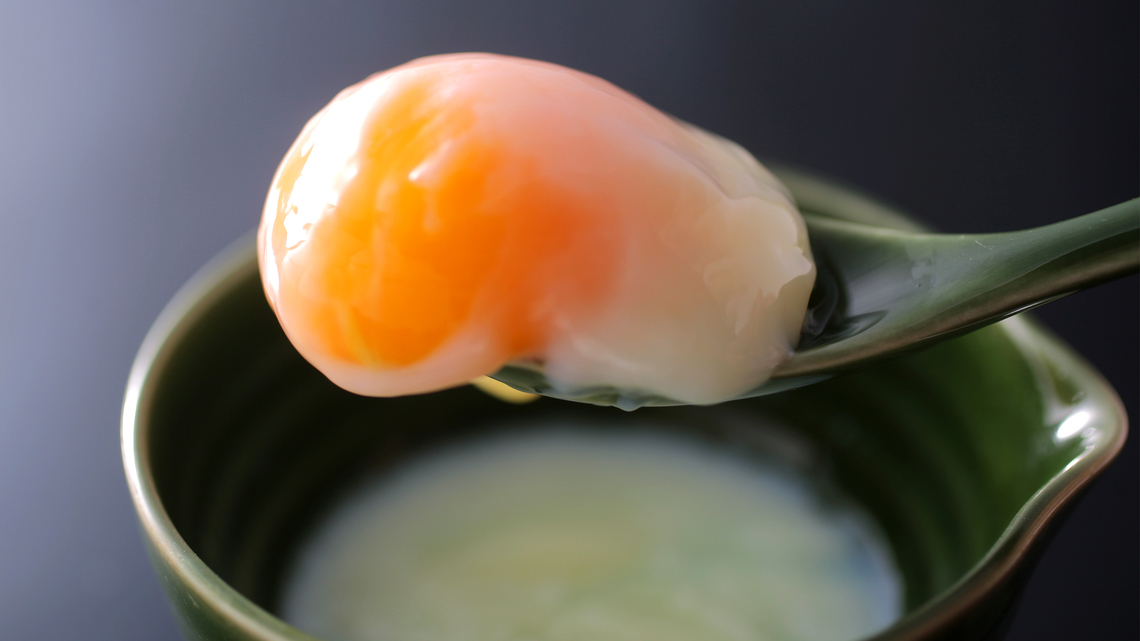 のとや朝食（温泉卵）