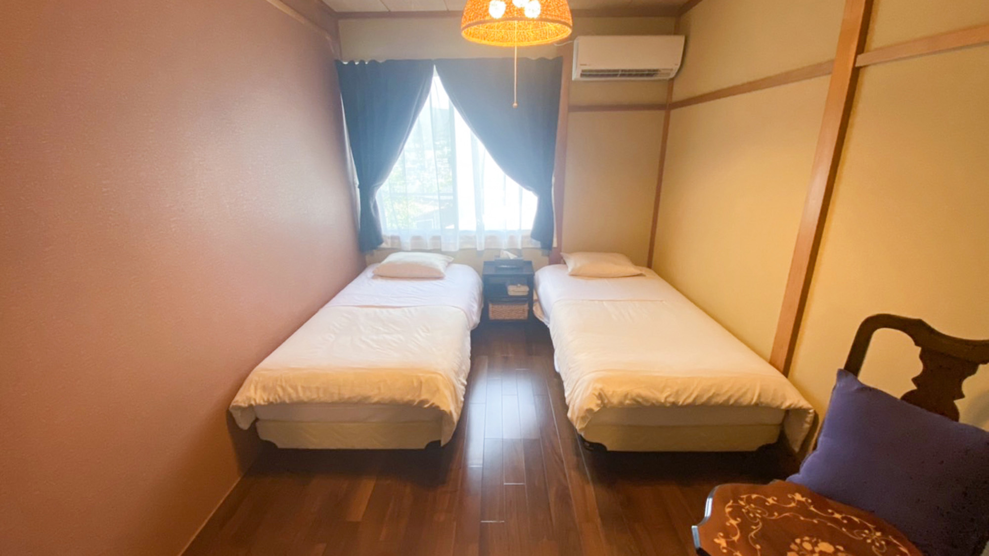 ・【和モダンツインルーム】シンプルで落ち着いた雰囲気のお部屋です