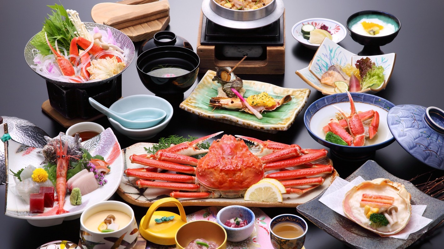 【蟹料理４品の蟹会席】ボイルズワイガニおひとりに一杯付き！！　※露天風呂とサウナは休止中