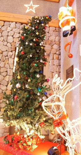 クリスマスツリーがロビーにそびえます。