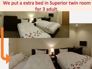 Extra bed to Superior twin room for 3 adult