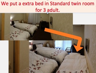 Extra bed to Standard twin room for 3 adult