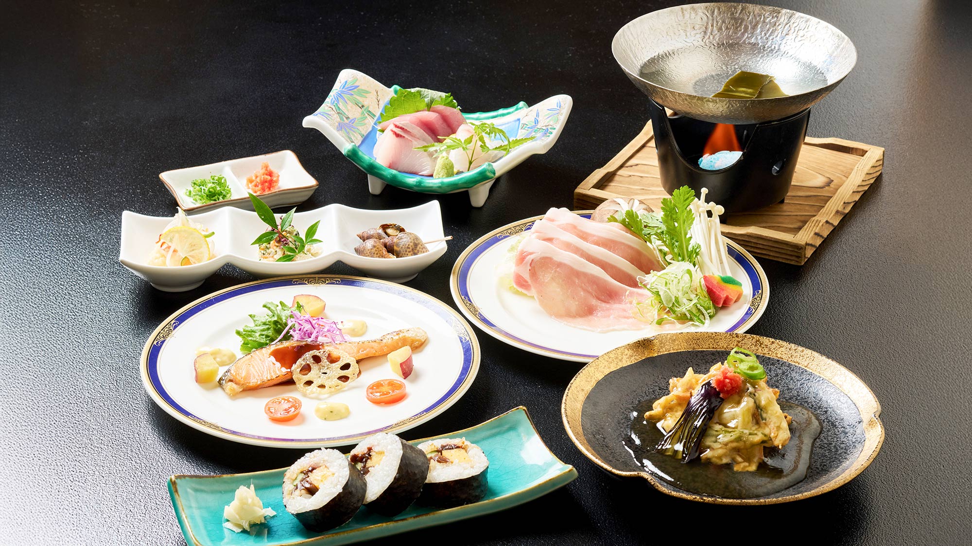 ・【味処おいし家】素材や見た目にもこだわった夕食をご用意しております