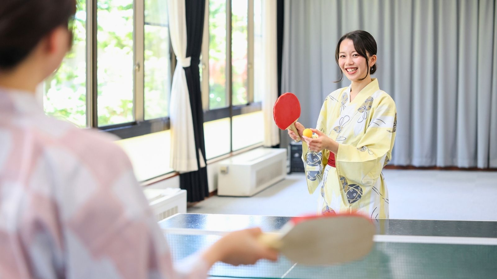 【卓球】浴衣で楽しむ温泉卓球の定番