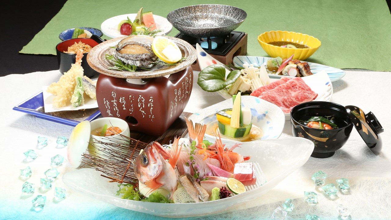 能登グルメ！活鮑＆地魚姿造り＆能登牛