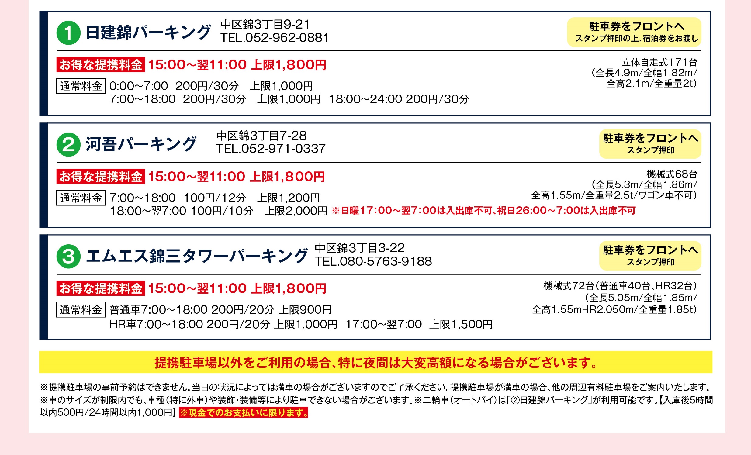 提携の有料駐車場