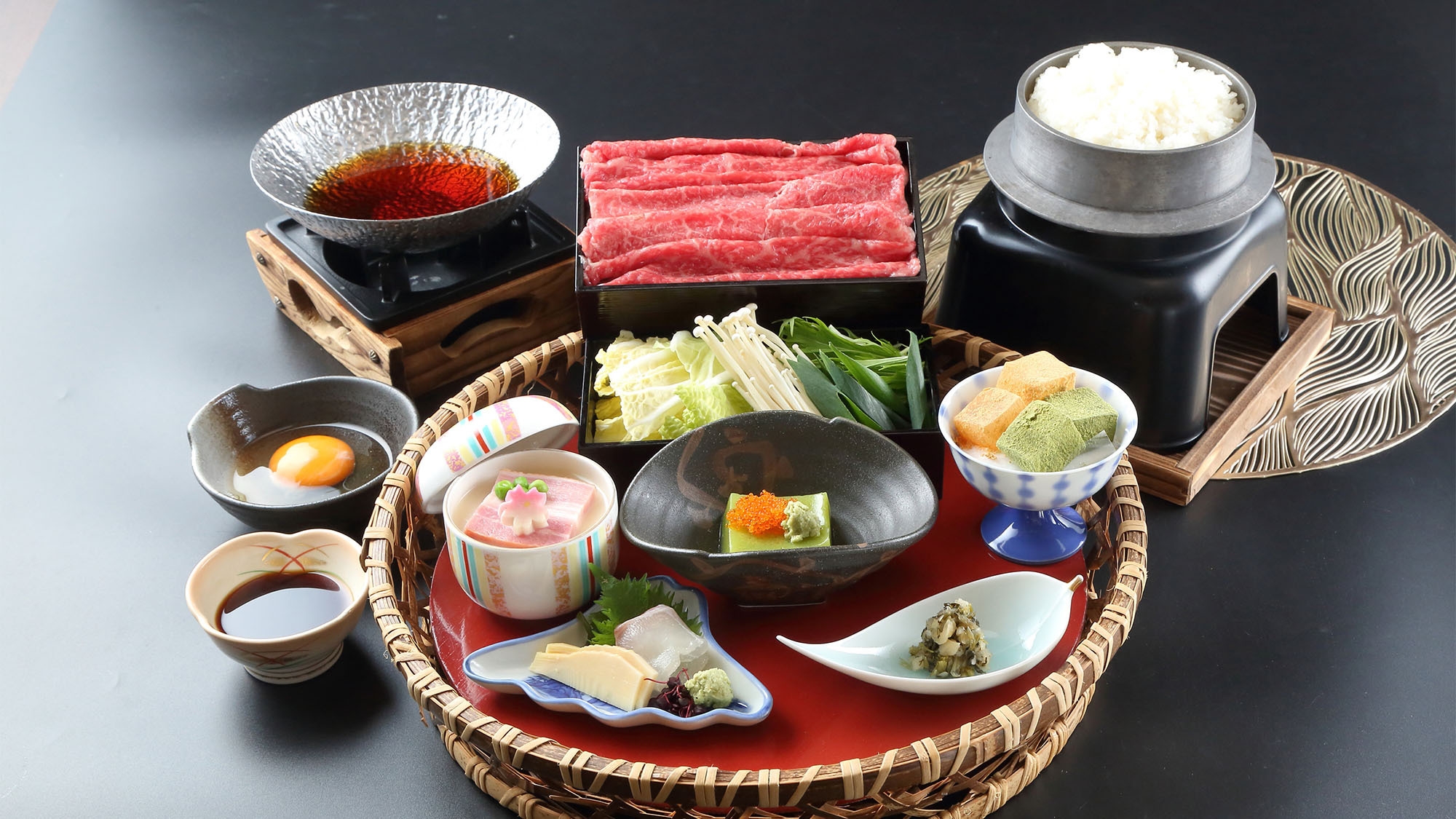 【すき焼き御膳・2食付】京都牛すき焼きをしっかり味わう御膳＜すき焼き御膳＞