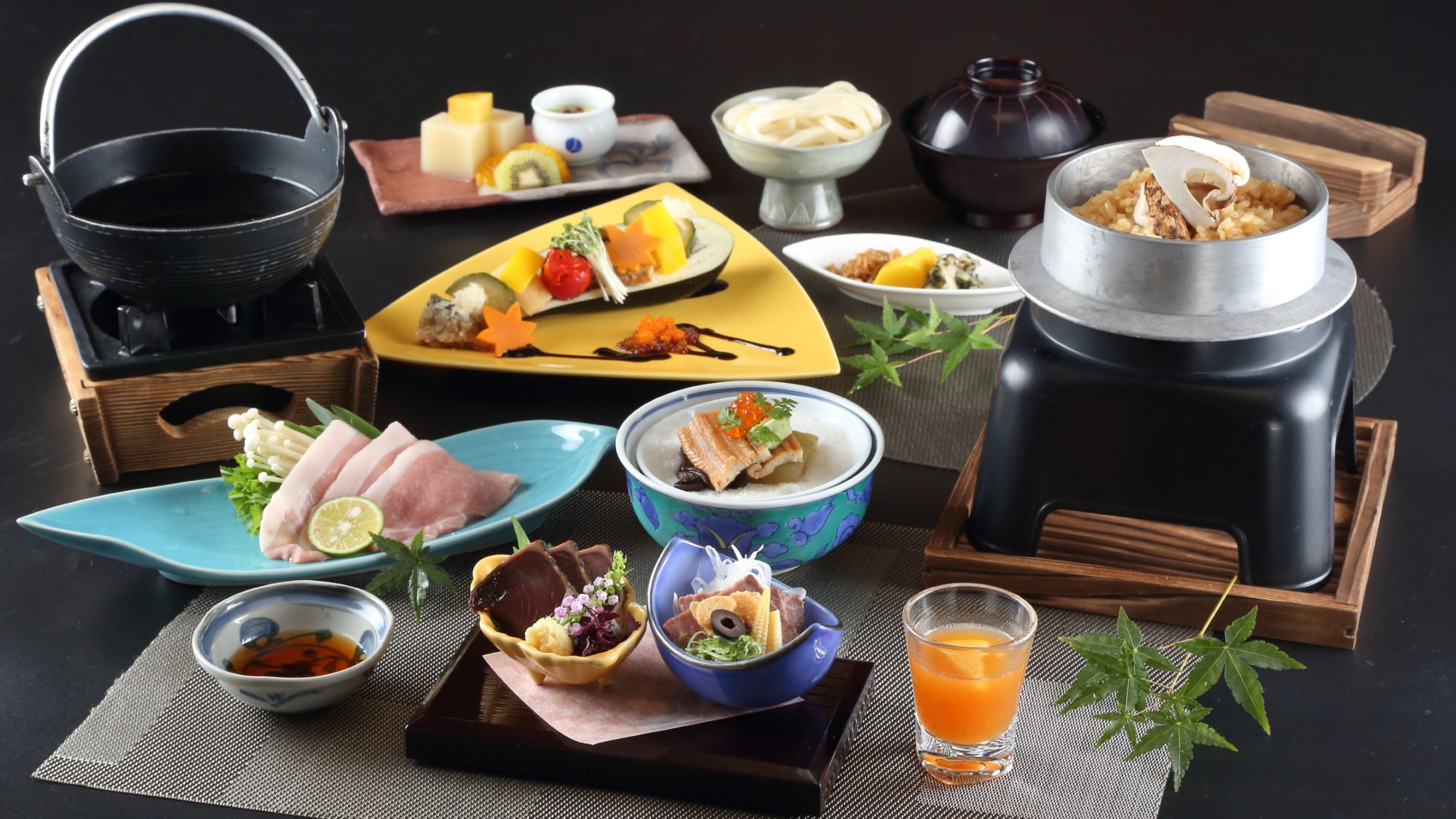 夕食一例/京の創作会席料【秋】保津川