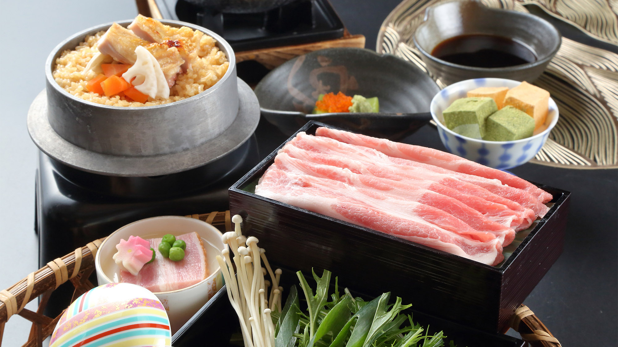 ・【釜めし御膳（春）一例：京あじわい鶏】選べる季節替わりの釜めしをご賞味ください