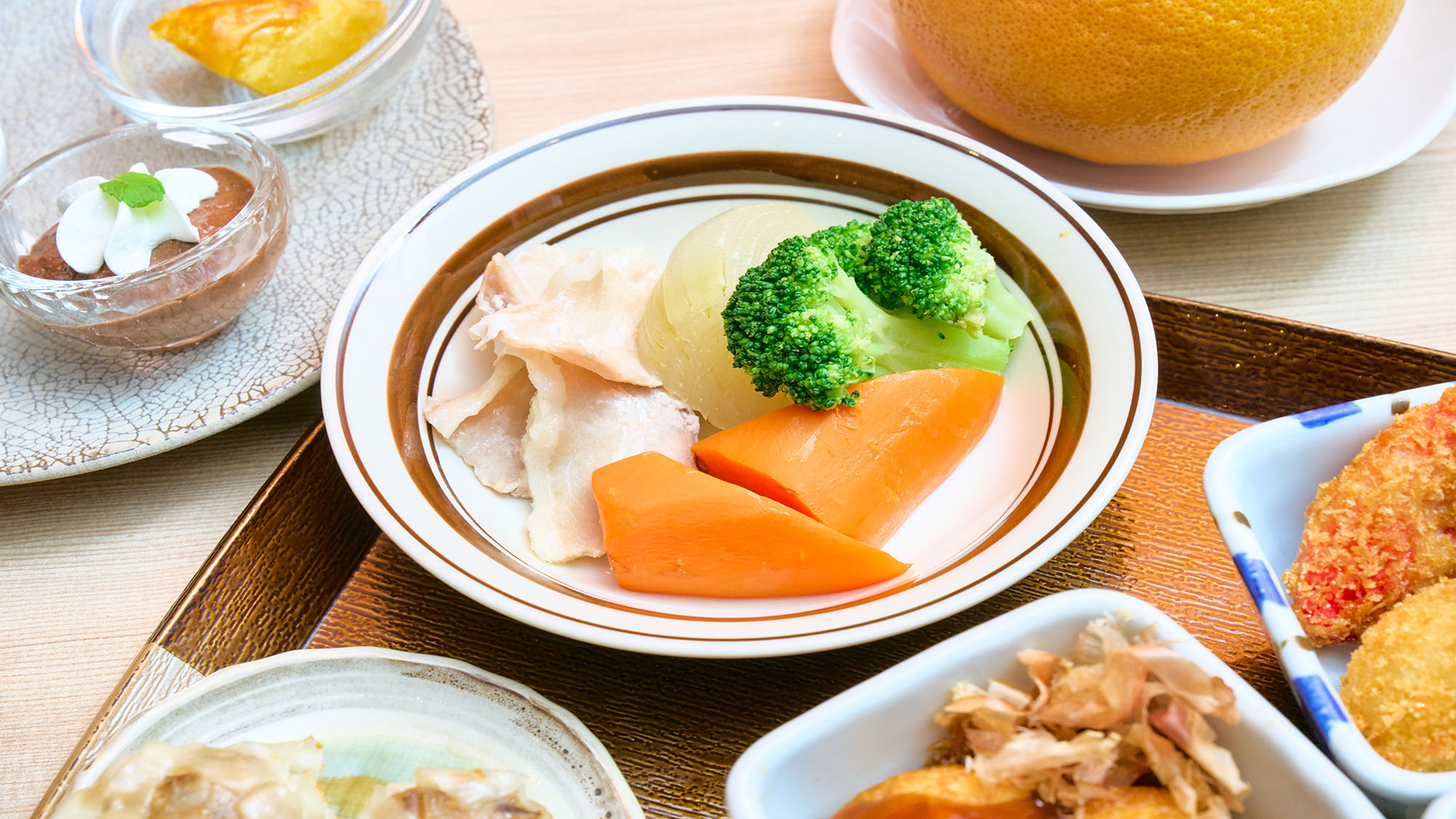 蒸し器で蒸したヘルシーな温野菜