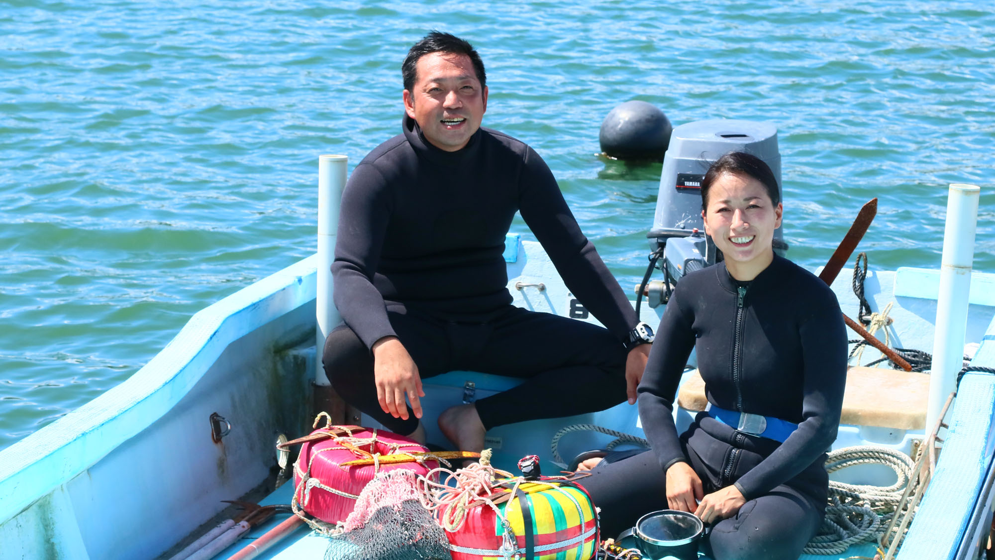 若夫婦揃って海から食材を仕入れてきます♪