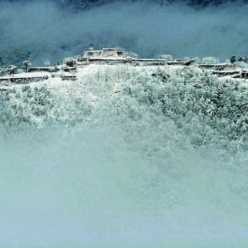冬にしか見れない神秘的な白銀の竹田城跡
