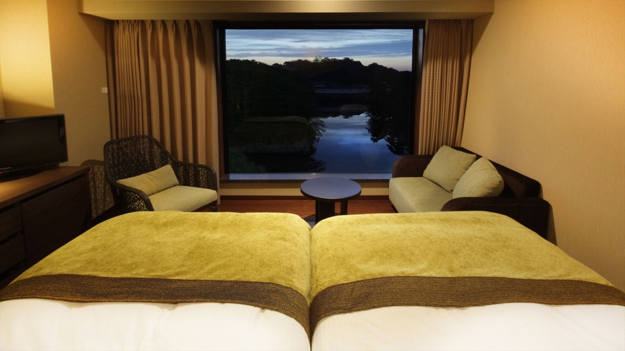 キャッスルビューツインルーム／彦根城を眺める静かな時間のなかで、素敵なひとときをお過ごしください。