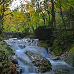 ■塩原の自然風景、秋渓流