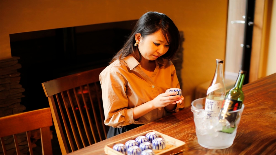 鹿鳴山荘　おもてなしの一例【大和の地酒利き酒】をお試し下さい。