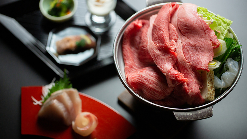 【ご当地グルメ♪絶品すき焼きコース】とろける厳選上州牛すき焼きメイン・美肌湯も楽しむ1泊２食付プラン