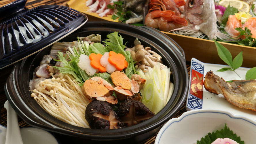 ■朝食は付きません！お寝坊さんのグルメ旅♪あんこう鍋と海鮮舟盛を堪能［夕食のみ］