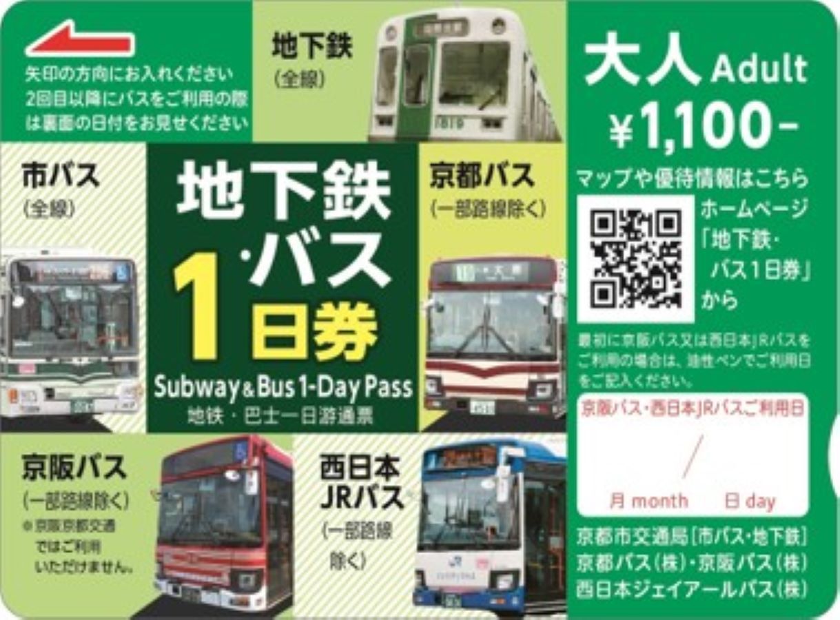 【地下鉄・バス1日券付】京都観光にピッタリ♪地下鉄・バス1日券付きプラン【素泊まり】