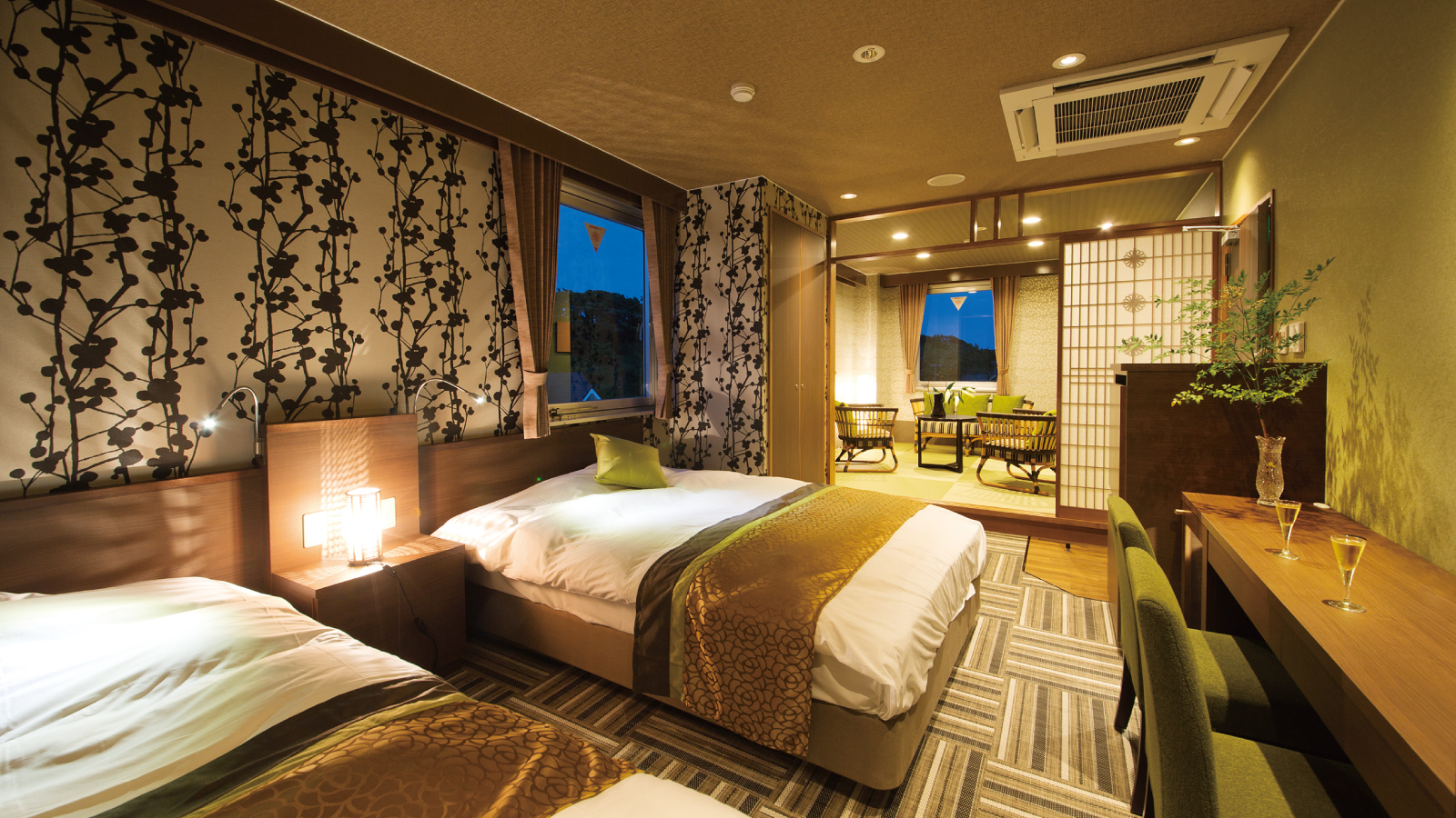 【4～7階】禁煙和モダンデラックスツイン｜ユニットバス