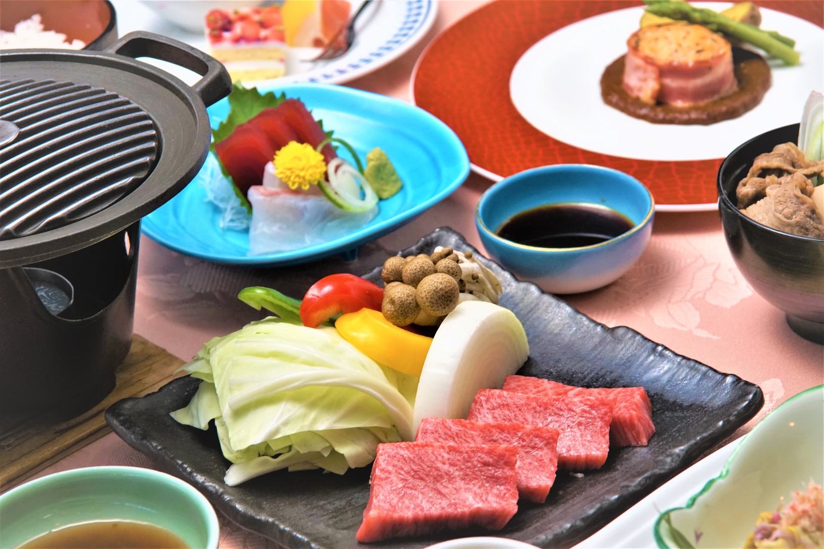 【山形牛陶板焼きプラン】山形郷土料理☆芋煮は食べ放題！
