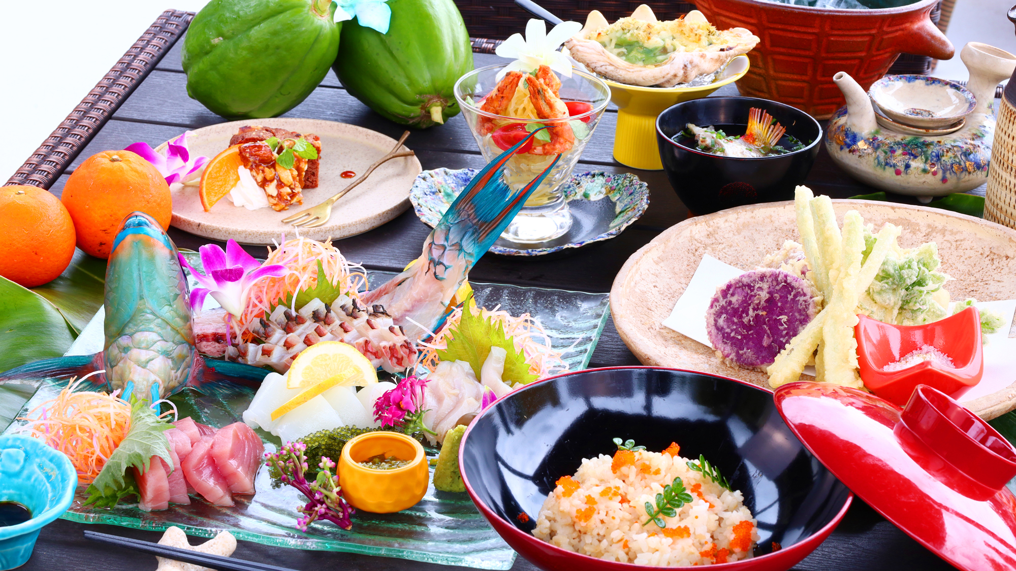 地元食材食材を腕によりをかけて至福のディナーコースへと昇華させご提供いたします