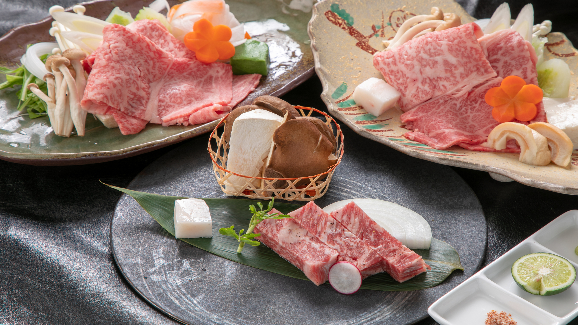 夕食メニュー信州牛堪能