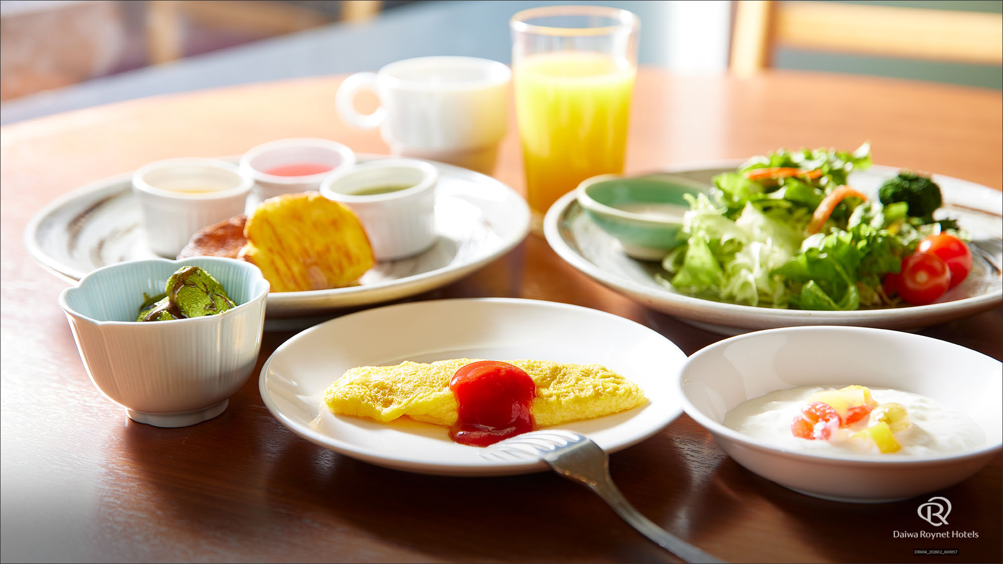 朝食　盛り付け例