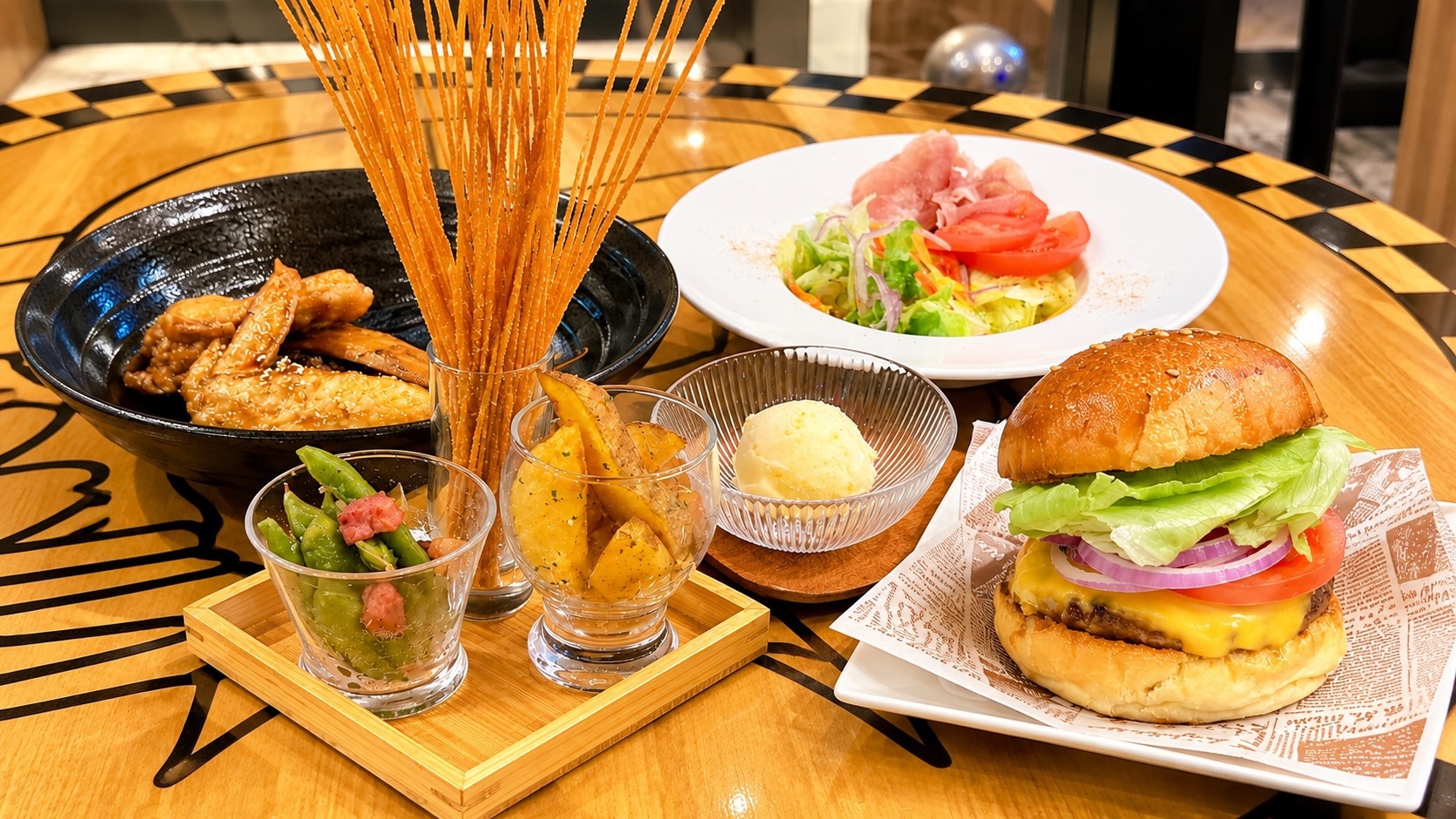 【アメリカンBAR！90分飲み放題付】人気メニューのTODAY`S SET / 洋朝食付き