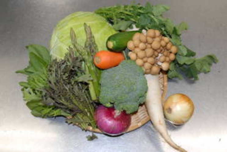地元の健康的なお野菜をたっぷり使ったお食事を用意しています