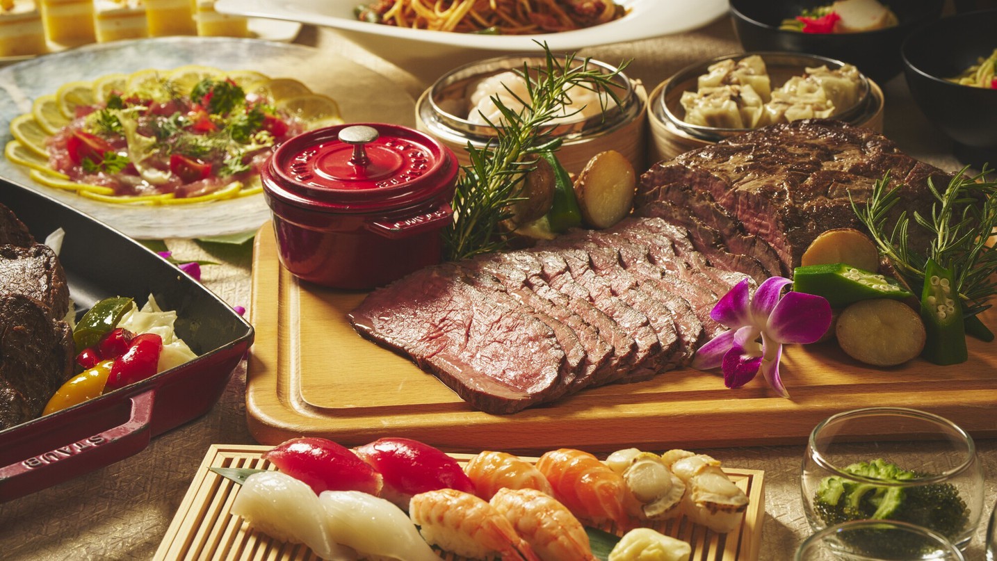 5/1〜【夕朝食付】ホテルディナービュッフェ付／オーシャンウイング（夏季限定＠屋外BBQへ変更可）
