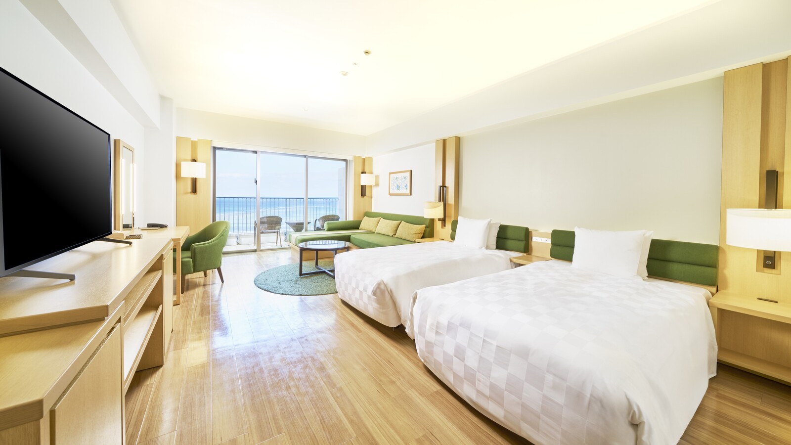 【客室内ベッド・オーシャンダブル】