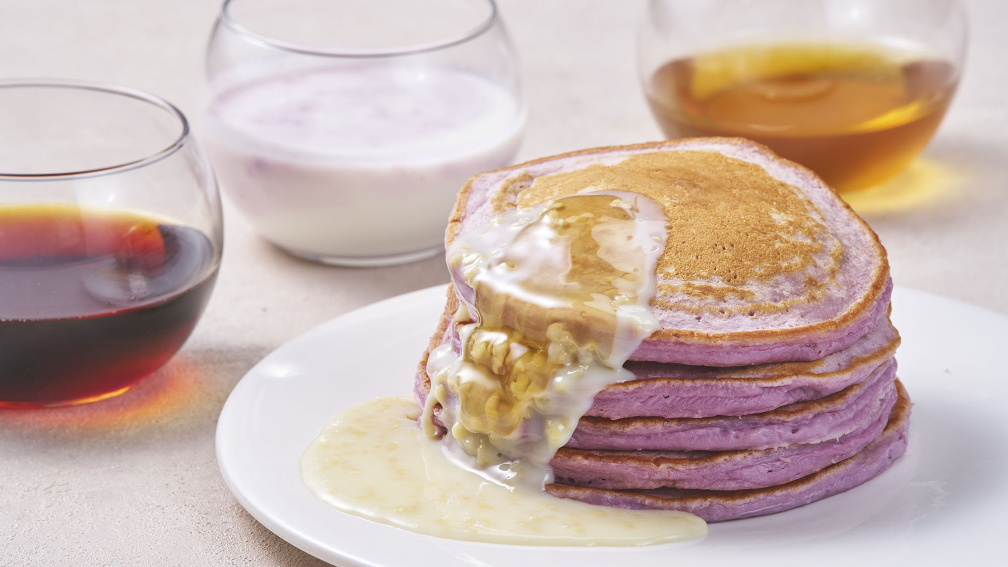 【朝食】紅芋パンケーキ