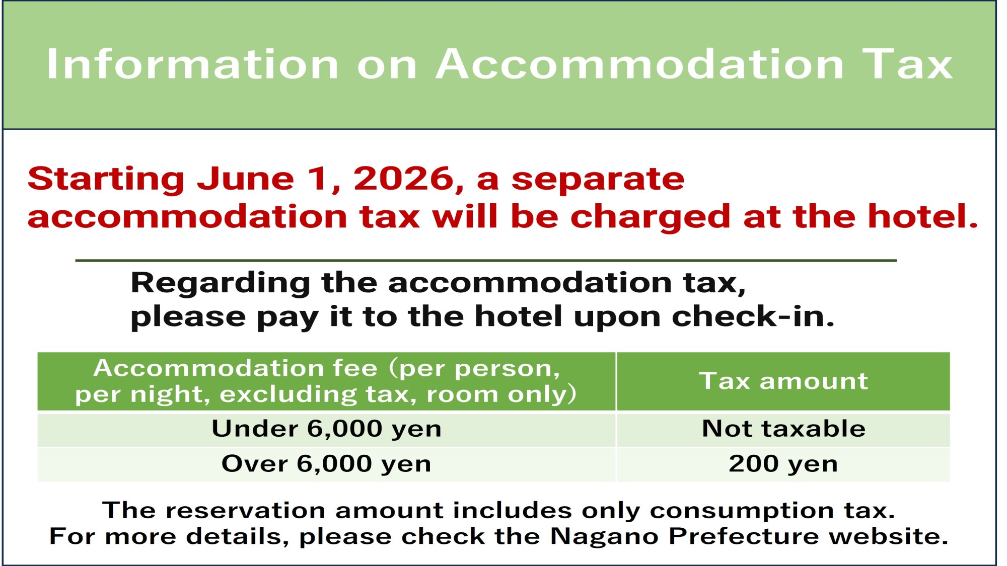宿泊税のご案内