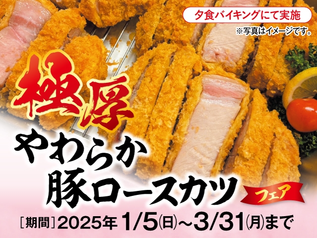 【期間限定】極厚　やわらか豚ロースカツフェア！一泊二食バイキングプラン