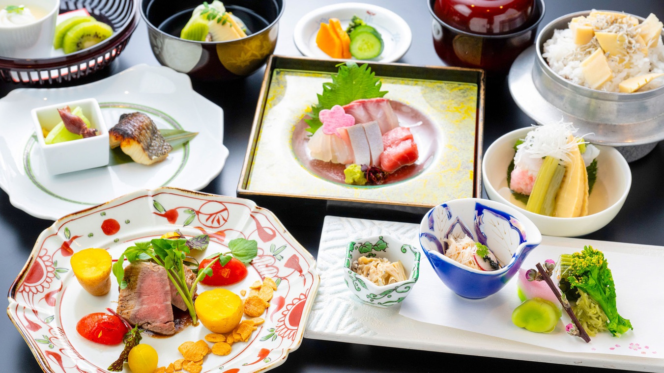 【食事処★グレードUP会席】メインは「和牛ステーキ」〜料理長が美味しいにこだわった地産の美味食〜