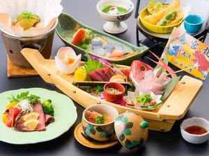 ★メイン1品選べる♪＜伊勢海老・鮑・三河牛朴葉みそ焼き＞【特選舟盛竜宮丸会席】選べるプラン