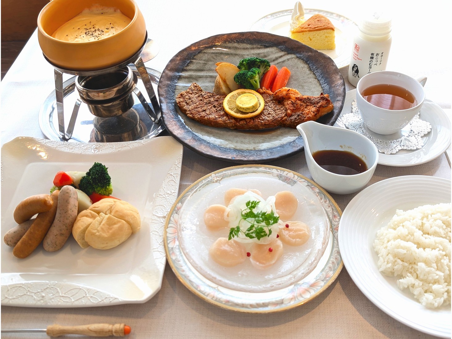 【ご当地１泊２食付き】道産牛ステーキと興部ノースプレインファームのコースディナー