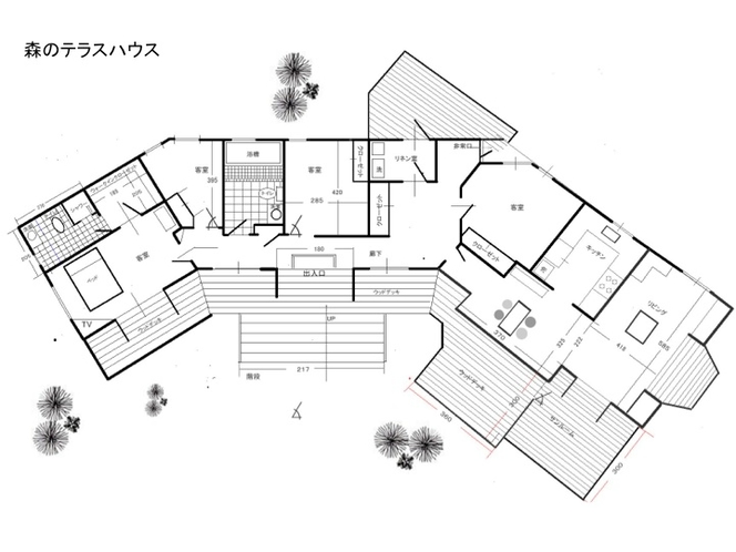 森のテラスハウス図面