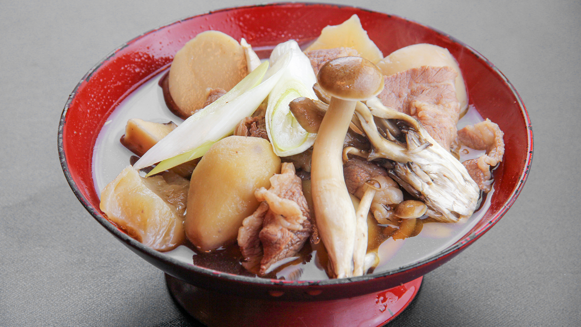 #夕食一例_いも煮_山形名物といえばいも煮!具沢山な自家製いも煮は甘めの醤油味★心も体も温まろう♪