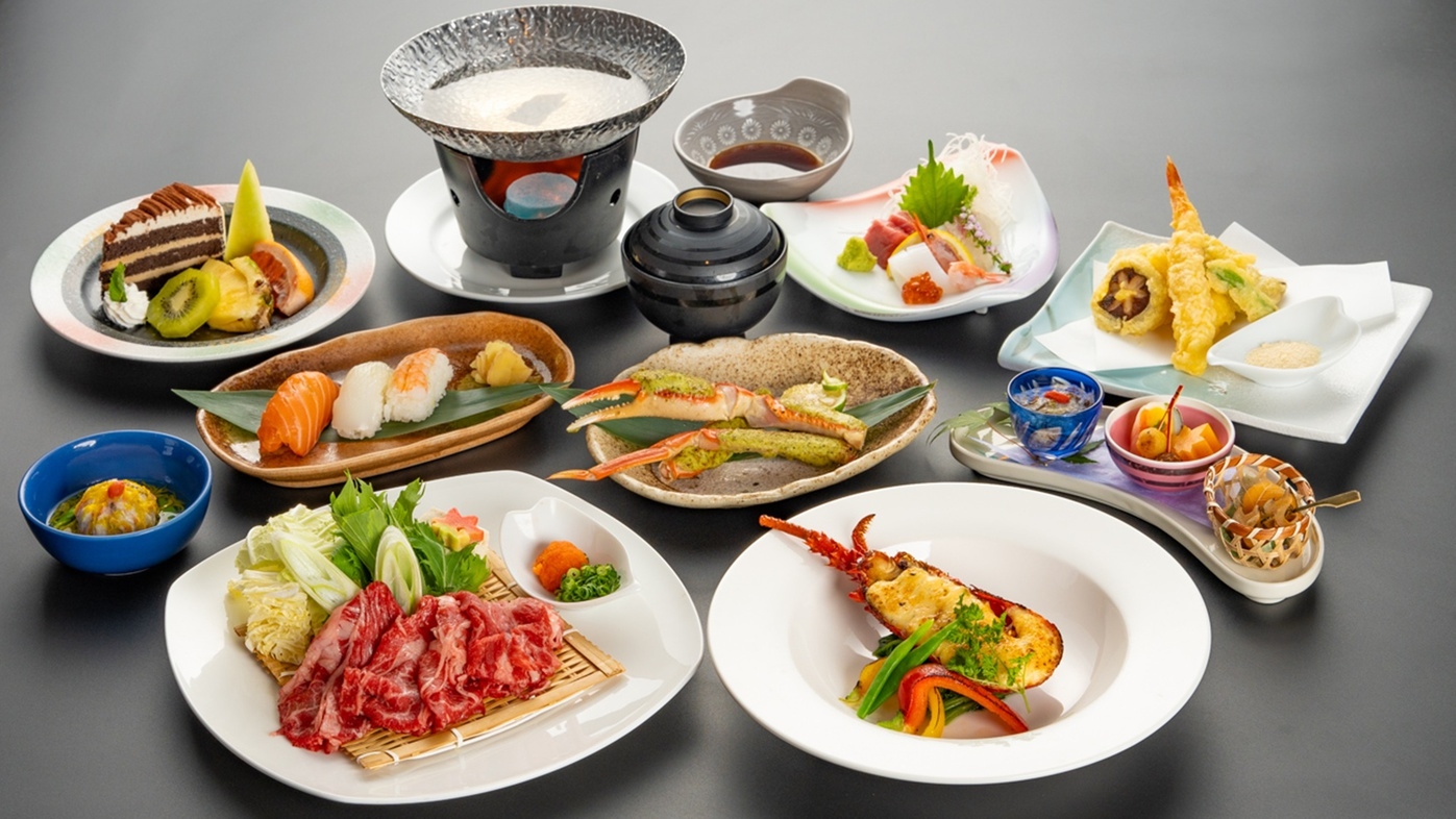 【2食付夕食Cコース】伊勢海老×牛肉！広大な自然の中でいただく豪華創作和食コース