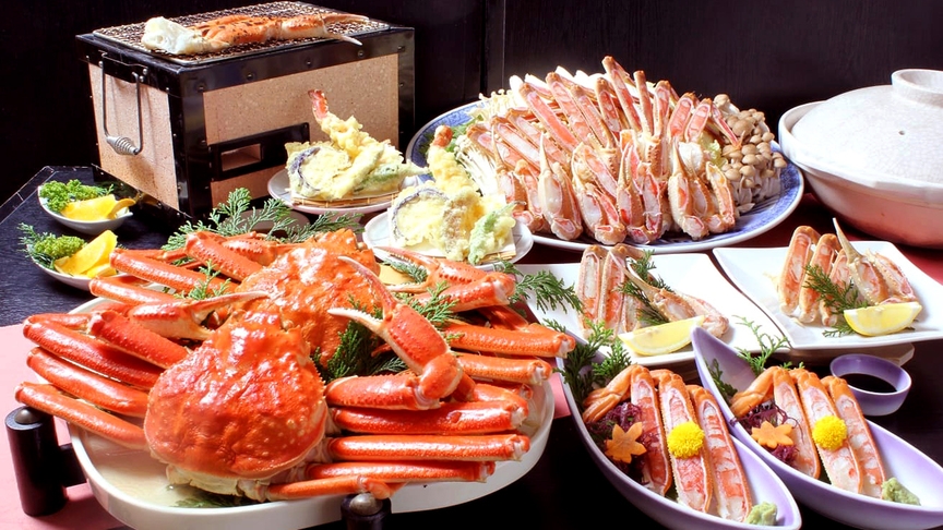 R【炭火焼き大蟹フルコース】大茹でがに（約750ｇ）丸ごと1人1杯！蟹2.5杯相当使用！