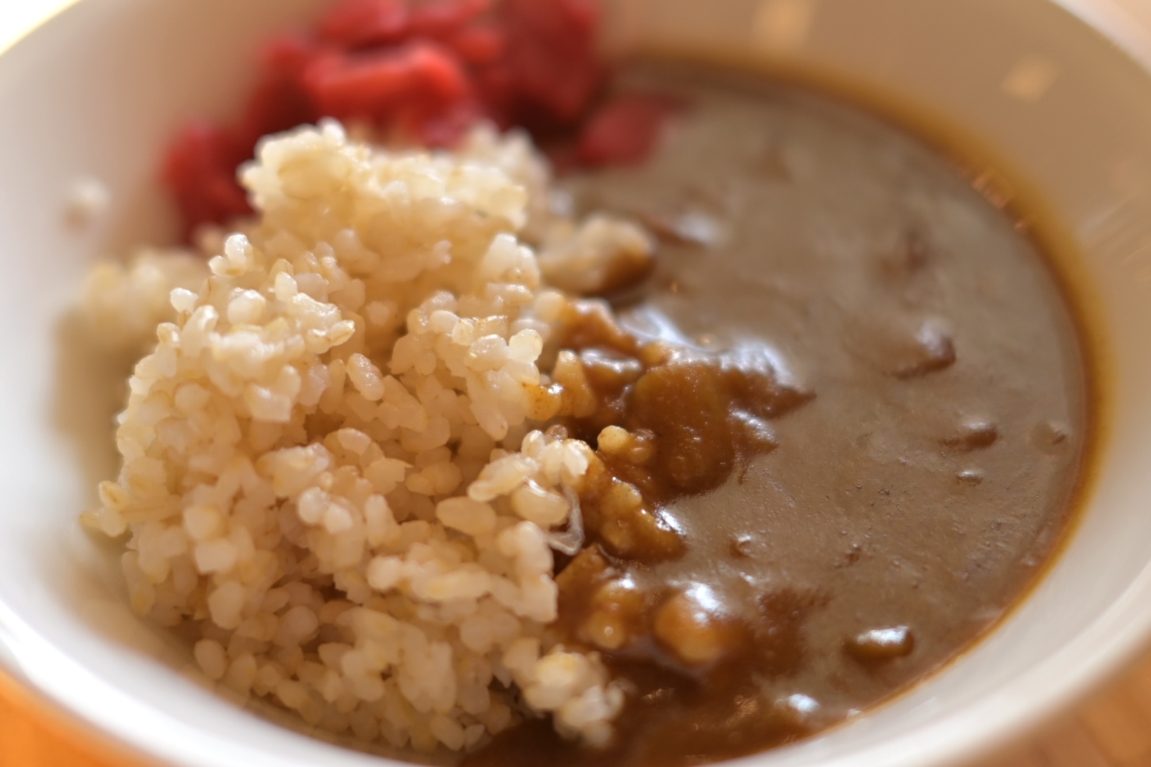 玄米でカレーライス