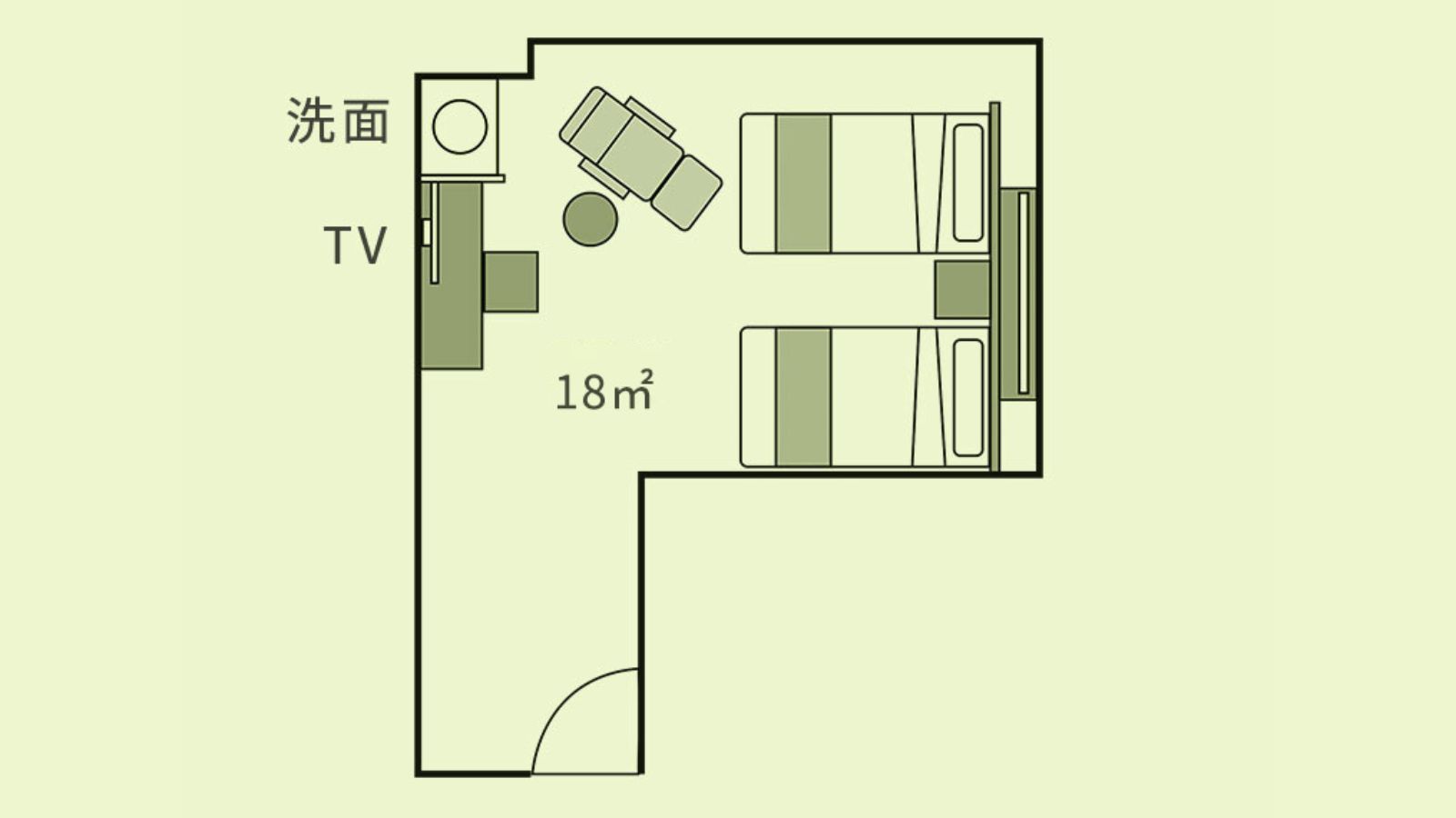 【ツインルーム｜うぐいすの間】