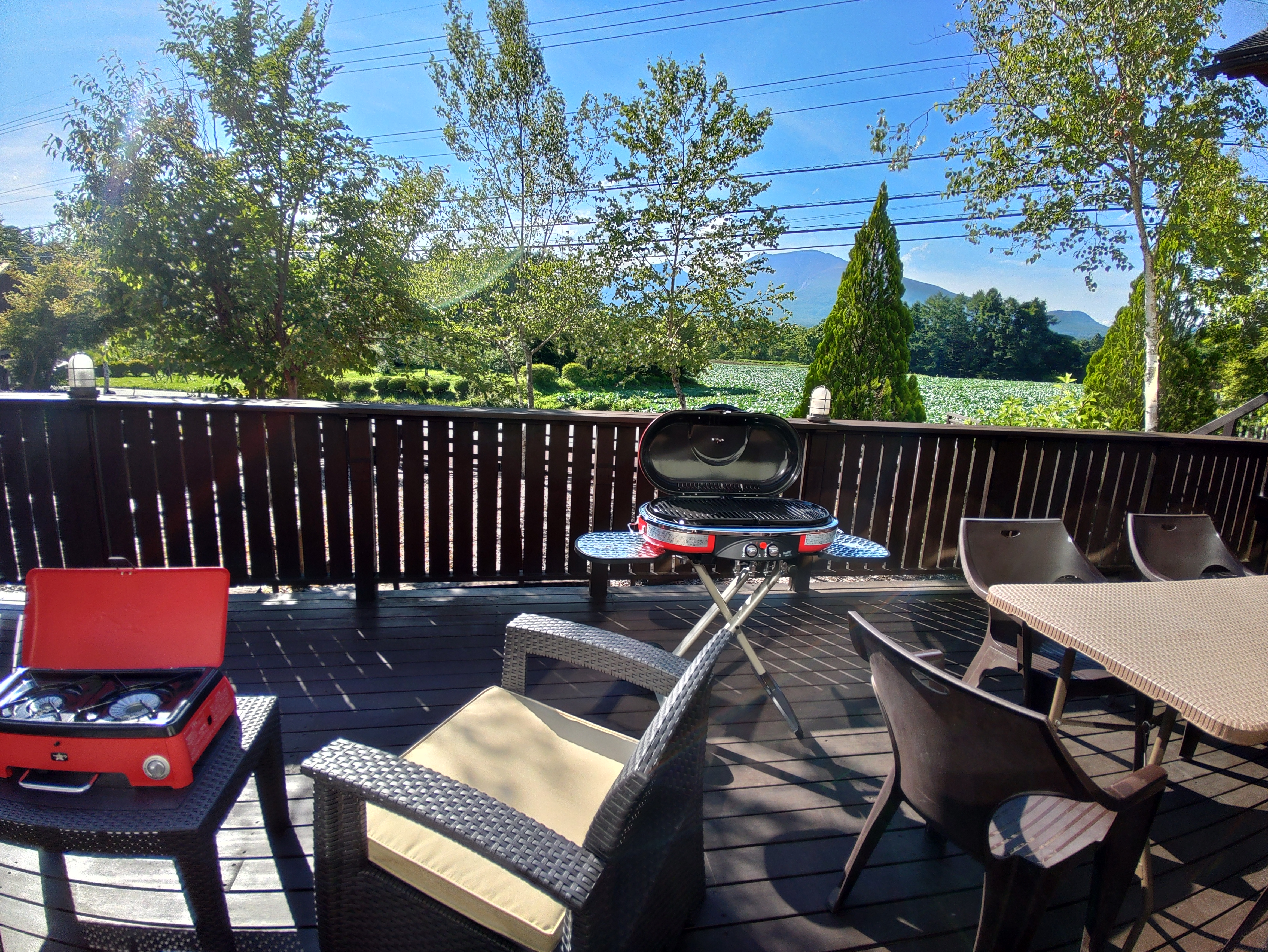 バケーション棟1Fデッキからの浅間山