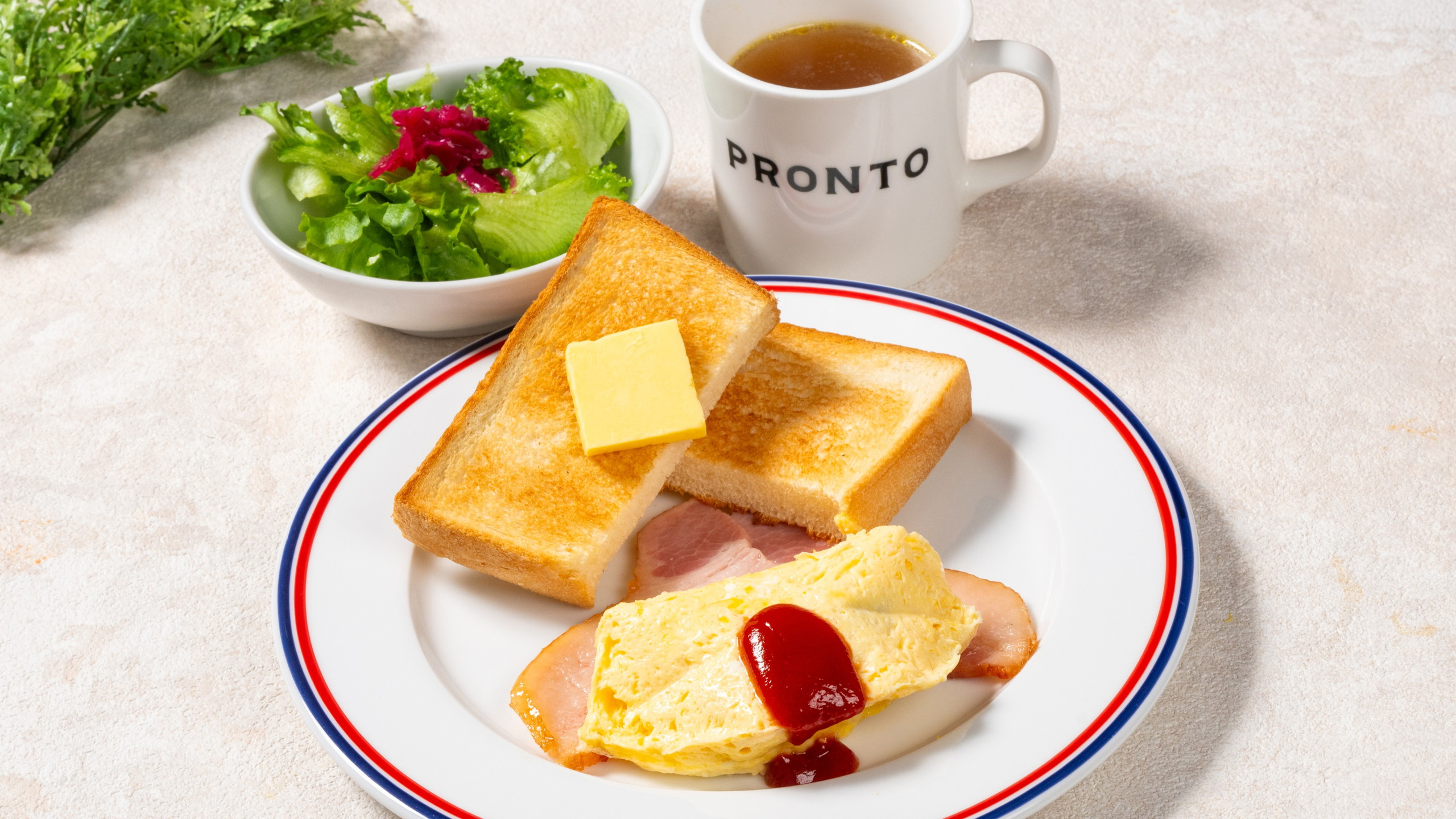 チーズオムレツ＆ベーコンセット