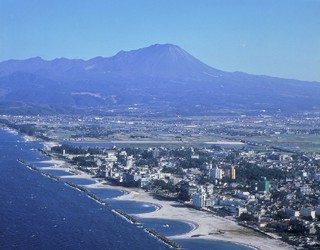 皆生温泉-上空より