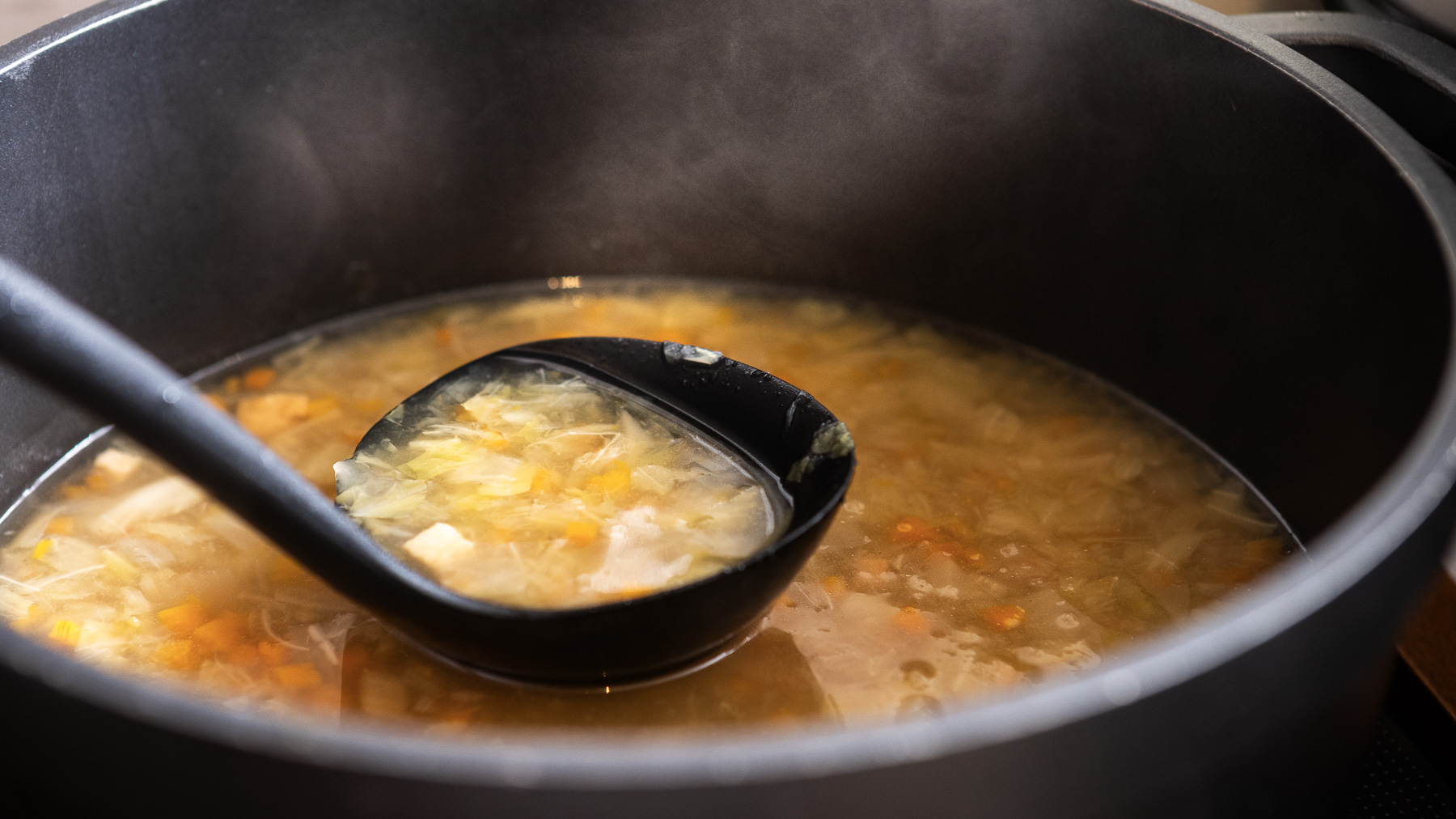 有機大豆を使用したお味噌汁でほっと一息♪