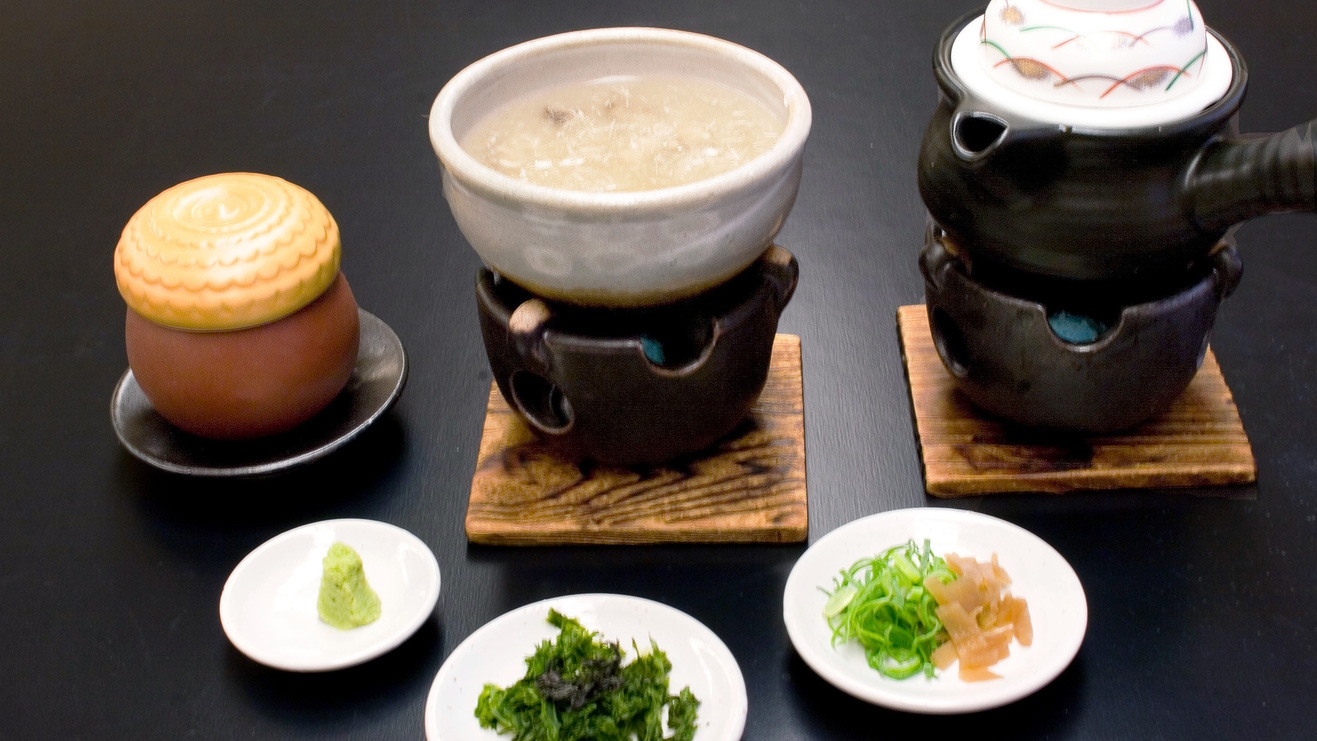 ご夫婦　お二人で姿烏賊一杯付き「美食プレート会席」と地元のお肉3種　陶板焼き