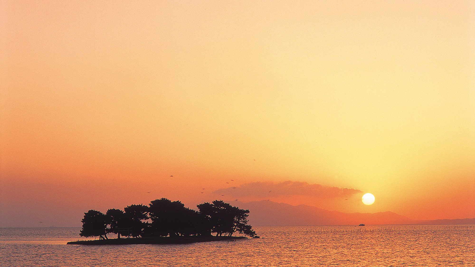 〇宍道湖夕日